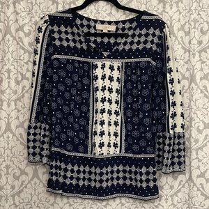 Loft womens medium flowers navy white